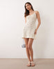 Miss Selfridge strappy crochet mini dress in cream