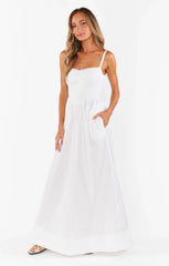 Dixie Maxi Dress ~ White Poplin