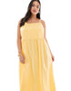 Pieces Curve cami midi dress in pale yellow stripe
