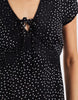 Brave Soul tie front midi dress with lace detail in black polka dot print