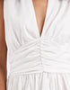 Vero Moda ruched detail balloon hem mini dress in white
