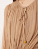 Free People sunbeam long sleeve mini dress in brown