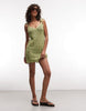 Reclaimed Vintage crochet knit mini dress in peppermint