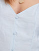 Vero Moda Petite button front cami mini skater dress in light blue