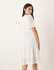 JDY tiered eyelet mini dress in white