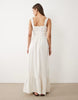 Miss Selfridge seersucker shirred detail maxi dress in cream