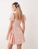 Kiss The Sky Daydream puff sleeve mini dress in pink