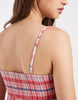 Hollister babydoll strappy mini dress in red check