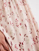 PIECES wrap detail cami plisse maxi dress in pale pink floral print