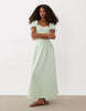 ruched front midi tea dress in sage