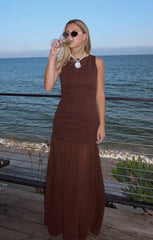 Aria Maxi Dress ~ Chocolate Stretch Chiffon