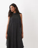 JDY halterneck midi dress in black polka dot print