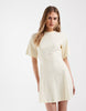 cinched seam detailing mini dress in buttermilk