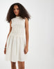 ONLY shirred mini dress in cream