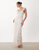 Gina Tricot frill maxi dress in multi flower print