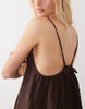VILA crinkle cotton maxi cami slip dress in chocolate brown