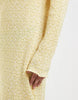 PIECES long sleeve plissé midi dress in yellow micro floral print