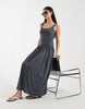 & Other Stories fitted bodice maxi jersey dress in dark gray
