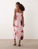 JDY midi cami dress in pink with floral print