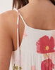 Gina Tricot flowy strap detail mini dress in white poppy print
