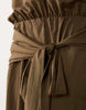 linen look halter neck bubble hem maxi dress in khaki