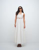 Topshop cutwork broderie mixed trapeze maxi dress in white