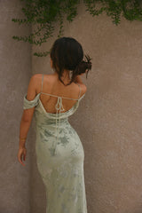 Good Fun Off Shoulder Maxi Dress Green