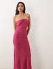 Mango Teen knit halterneck maxi dress in bright pink