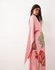 ARRANGE floral embroidered satin overlay maxi dress in pink