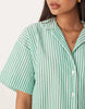 bowling shirt dress in green stripes