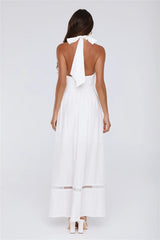 Pastel Promises Halter Maxi Dress White