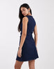 JJXX ruched denim mini dress in dark blue wash