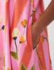 sleeveless V neck trapeze maxi dress in floral stripe