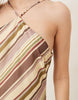 halter neck chiffon maxi dress in multi stripes