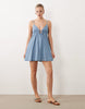 Abercrombie & Fitch strappy flowy mini skort dress with built-in bra in light blue