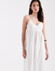 ONLY tie back midaxi dress with embroidered hem detailing in white