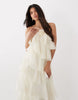 Gina Tricot frill maxi dress in cream