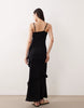 Esmée strappy maxi beach dress with ruffle detail in black