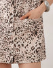 Miss Selfridge denim button up shift dress in leopard print