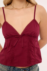 Motel Jepuni Cami Top Burgundy