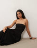 Mango 100% cotton off shoulder maxi dress in black