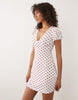 Miss Selfridge v-neck mini dress in polka dot print