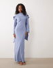 maxi dress with cape scarf detail in light blue