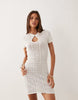 Mango knit mini dress in beige