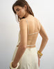 Topshop poplin square neck open back barrel cut midaxi sundress in yellow