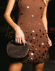 South Beach bandeau knit mini beach dress with sequin detail in brown