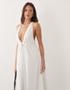 Esmée textured detail sheer maxi beach dress in white
