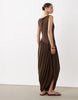 soft touch jersey drape detail midi dress in chocolate