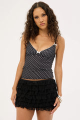 Luck & Trouble Lila Lace Mini Skirt Black