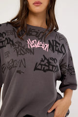 Neovision Tagger Relaxed Tee Washed Black